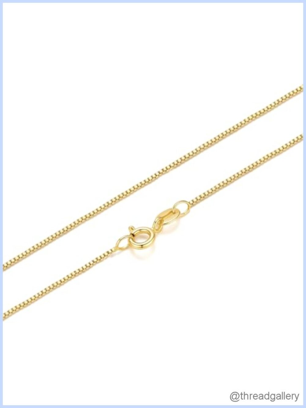 14K Gold Plated Box Chain Necklace 0.8mm 1mm 1.2mm Women Chain